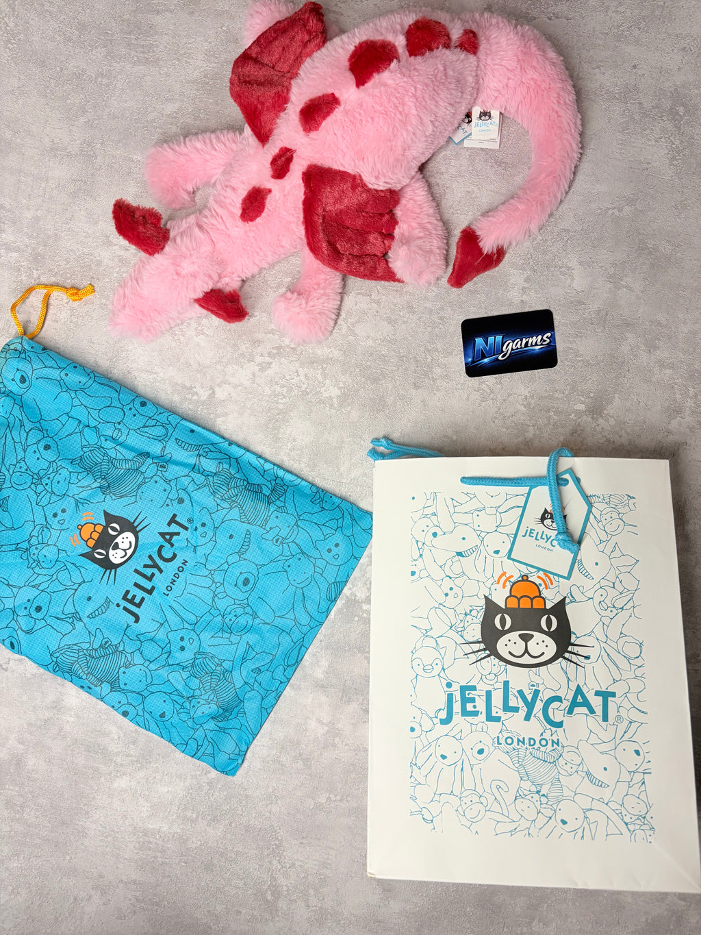 Jelly cat dragon pink and red